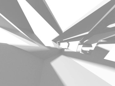 Fütüristik beyaz mimari tasarım arka plan