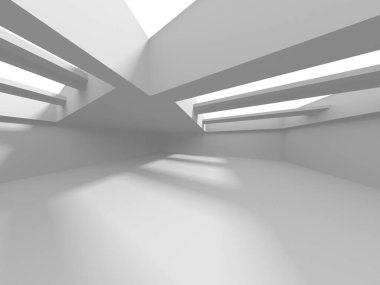 Fütüristik beyaz mimari tasarım arka plan