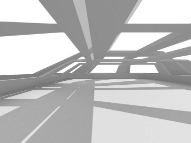 Fütüristik beyaz mimari tasarım arka plan