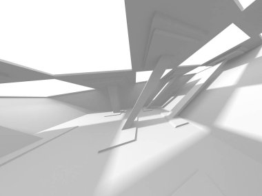 Fütüristik beyaz mimari tasarım arka plan