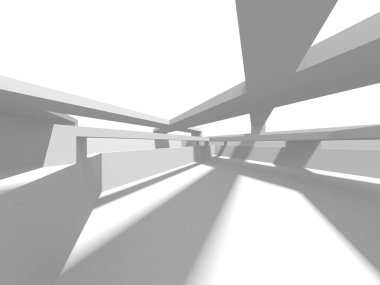 Fütüristik beyaz mimari tasarım arka plan