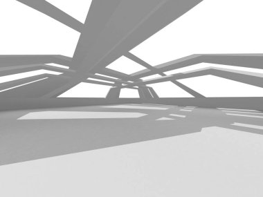 Fütüristik beyaz mimari tasarım arka plan