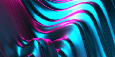 Renkli sıvı metalik dalgalı arka plan. 3d resimleme