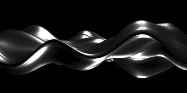 Metalik, soyut, dalgalı sıvı arka plan. 3d resimleme