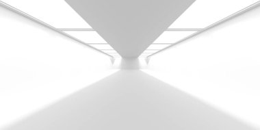 Soyut Beyaz Mimari Tasarım Konsepti. 3d Görüntüleme