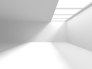 Soyut Beyaz Mimari Tasarım Konsepti. 3d Görüntüleme