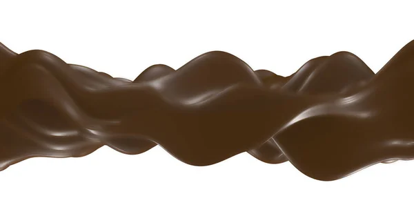 Masse Chocolat Fondu Fond Des Vagues Chocolat Rendu — Photo