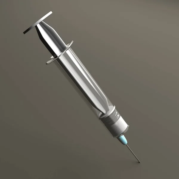 Medical Syringe White Background Render — Stock Photo, Image