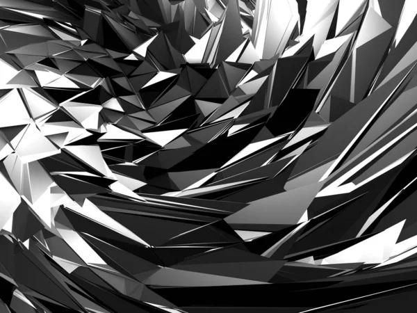 铬金属光泽的未来派背景 3D渲染 — 图库照片