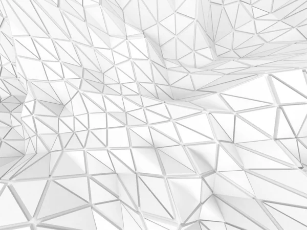白色几何图形聚类分析背景 3D渲染 — 图库照片