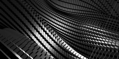 Koyu gümüş küpler. Soyut metalik arka plan. Modern tasarım. 3d hazırlayıcı