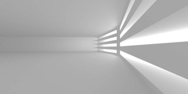 Soyut Beyaz Mimari Tasarım Konsepti. 3d Görüntüleme