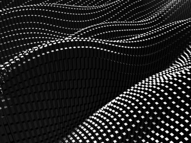 Metalik, soyut, dalgalı sıvı arka plan. 3d resimleme