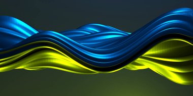 Renkli sıvı metalik dalgalı arka plan. 3d resimleme