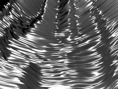 Metalik, soyut, dalgalı sıvı arka plan. 3d resimleme