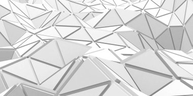 Beyaz Geometrik Poligon Soyut Arkaplan. 3d Hazırlama