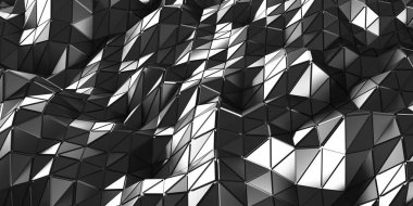 Krom Metalik Parlak Fütürist Arkaplan. 3d Hazırlama