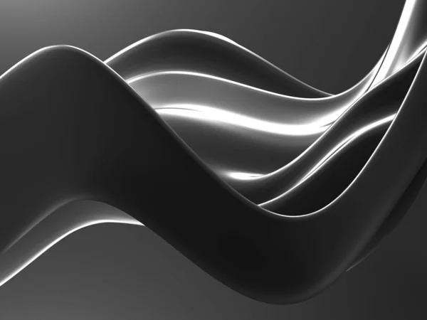 Metallic Abstract Wavy Liquid Background Render Illustration — Stock Photo, Image