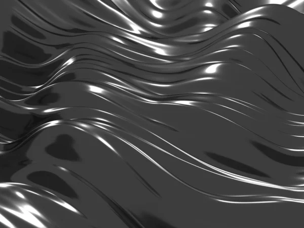 Metallic Abstract Wavy Liquid Background Render Illustration — Stock Photo, Image