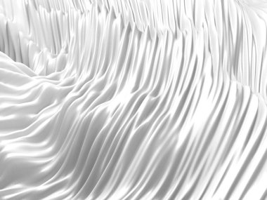 Beyaz soyut sıvı dalgalı arka plan. 3d resimleme