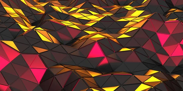 Triangle Poligon Colorful Abstract Futuristic Background Render — Stock Photo, Image