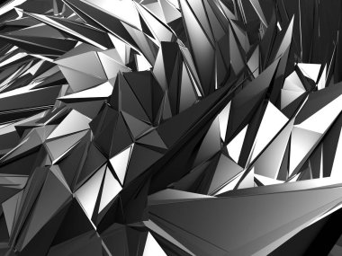 Krom Metalik Parlak Fütürist Arkaplan. 3d Hazırlama