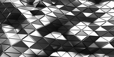 Krom Metalik Parlak Fütürist Arkaplan. 3d Hazırlama