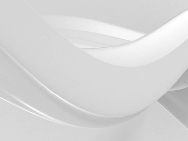 Beyaz soyut sıvı dalgalı arka plan. 3d resimleme