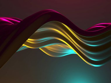 Renkli sıvı metalik dalgalı arka plan. 3d resimleme