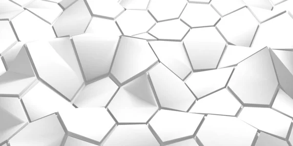 Witte Geometrische Poligon Abstracte Achtergrond Render — Stockfoto