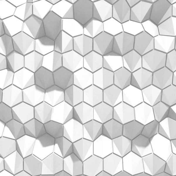 Witte Geometrische Poligon Abstracte Achtergrond Render — Stockfoto