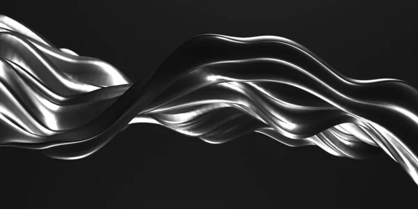 Metallic Abstract Wavy Liquid Background Render Illustration — Stock Photo, Image