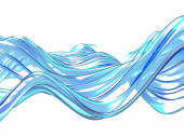Картина, постер, плакат, фотообои "blue water wave on white background. clean crystal liquid. 3d render", артикул 387294780