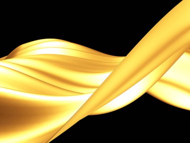 Altın soyut dalgalı sıvı arka plan. 3d resimleme