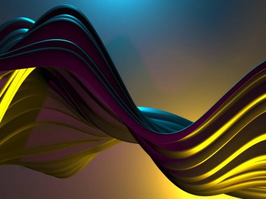 Renkli sıvı metalik dalgalı arka plan. 3d resimleme