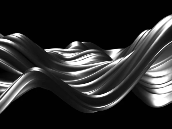 Metallic Abstract Wavy Liquid Background Render Illustration — Stock Photo, Image