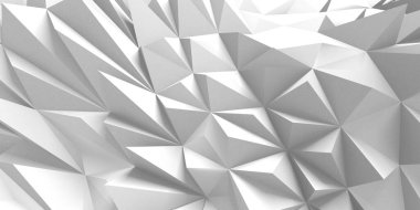 Beyaz Geometrik Poligon Soyut Arkaplan. 3d Hazırlama