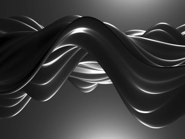 Metalik, soyut, dalgalı sıvı arka plan. 3d resimleme