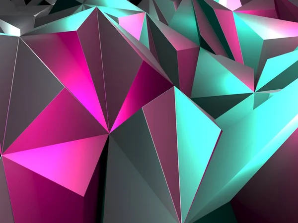 Triangle Poligon Colorful Abstract Futuristic Background Render — Stock Photo, Image