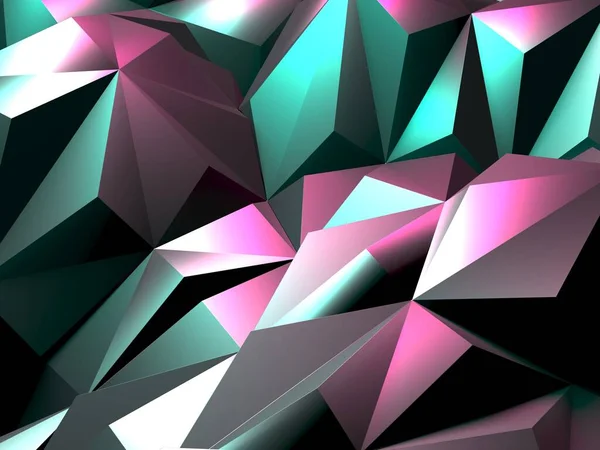 Triangle Poligon Colorful Abstract Futuristic Background Render — Stock Photo, Image