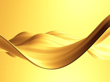 Altın soyut dalgalı sıvı arka plan. 3d resimleme