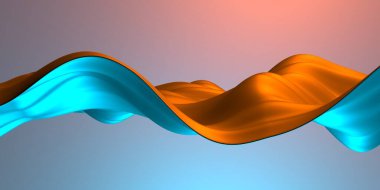 Renkli sıvı metalik dalgalı arka plan. 3d resimleme