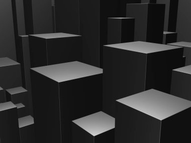 Koyu gümüş küpler. Soyut metalik arka plan. Modern tasarım. 3d hazırlayıcı