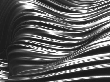 Metalik, soyut, dalgalı sıvı arka plan. 3d resimleme