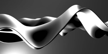 Metalik, soyut, dalgalı sıvı arka plan. 3d resimleme