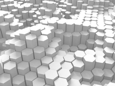 Beyaz Geometrik Poligon Soyut Arkaplan. 3d Hazırlama