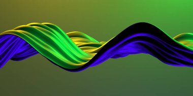 Renkli sıvı metalik dalgalı arka plan. 3d resimleme