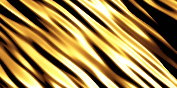 Golden Abstract Wavy Liquid Background Render Illustration — Stock Photo, Image