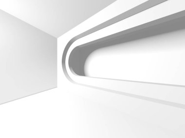 Aydınlatılmış koridor iç tasarımı. Boş Oda İç mimarisi. 3 Boyutlu Hazırlama