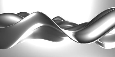 Metalik, soyut, dalgalı sıvı arka plan. 3d resimleme